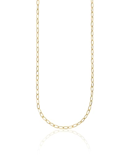 IceCarats 10K Yellow Gold 4mm Oval Rolo Cable Chain Necklace, 18 inch | Lightweight, Polished, Matte