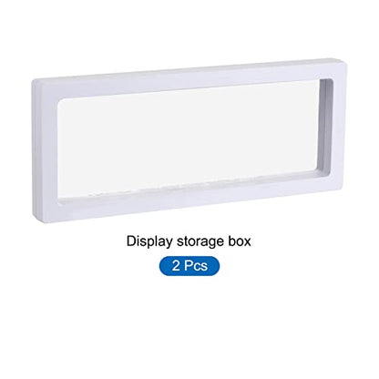 MECCANIXITY Floating Frame Display Holder Stand 3D Jewelry Display Box 9.06 x 3.54 x 0.79 inch White for Ring Necklace Bracelet Earring Pack of 2 - color: White, size: 9.06 x 3.54 x 0.79 inch