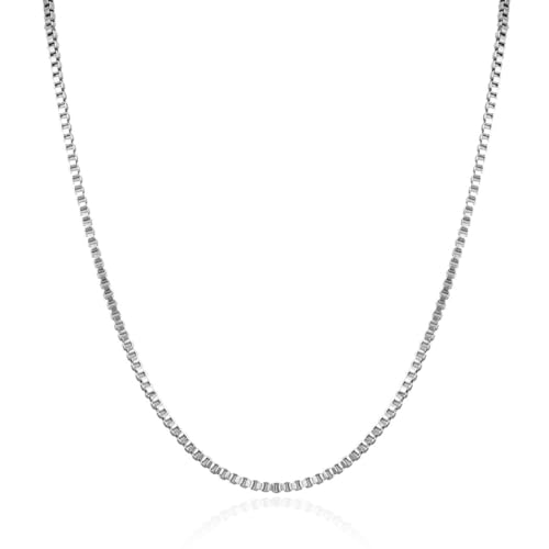 Adabele 304 Surgical Stainless Steel 1.2mm 2mm Venetian Box Chain Necklace 18 20 22 Inch Non Tarnish Waterproof Women Men Jewelry - size: 22 Inch - 2pcs, style: 1.2mm width