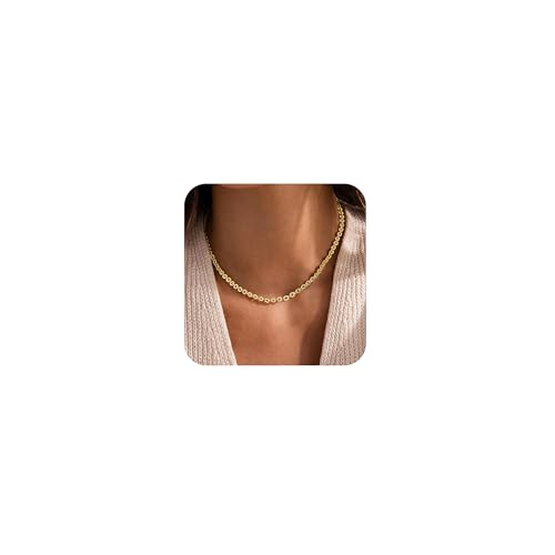 Gold Necklace For Women, Layered 14K Real Gold Plated Necklaces For Women,Dainty Gold Paperclip Chain Tear Circle CZ Pendant Necklace Stack,Trendy Gold Jewelry Set Gifts - style: Small Paperclip-Gold