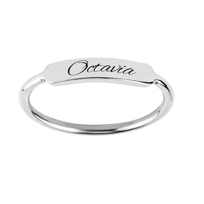 Custom Ring for Women 925 Sterling Silver Name Rings Personalized Initial Ring Engraved Stackable Letter Ring Christmas Birthday Gifts For Mom Grandma Sisters Girlfriend - color: Style 4-Rose Gold