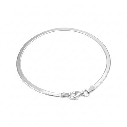925 Sterling Silver Herringbone Bracelet for Women 3mm – Flat Snake Chain