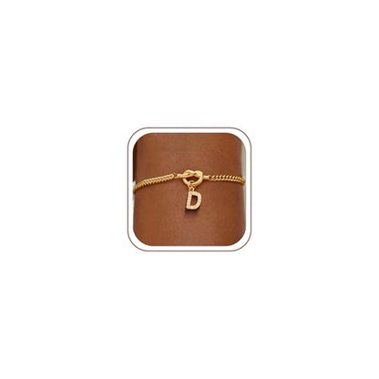 Gold Initial Bracelets for Women Jewelry Gifts - Dainty 14K Gold Plated Zircon Letter Knot Bracelet 26 Alphabet Monogram Initial Bracelets Birthday Gifts for Women - color: D