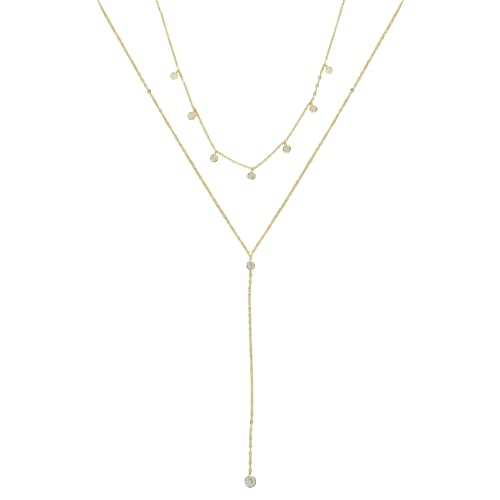 Ettika Lariat Necklace for Women. Gold Drop Necklace, Necklaces for Women. 18K Gold or Rhodium Plated Chain. Trendy Jewelry - color: N2076 Gold