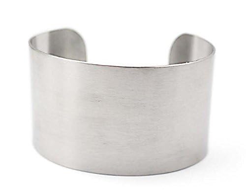 Silver Wide Grooved Cuff Bangle for Women Lady Stainless Steel Shiny Punk Bracelet - style: Bangle,Cuff,Simple