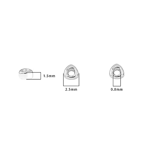 Silver Plated Triangle Spacer Beads 2.5x1.5mm 50pcs for Jewelry Making Findings Non Tarnish - color: Silver, size: 2.5x1.5mm Triangle