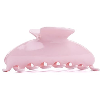 MAORULU Cute Claw Clip for Women – 4.3'' Large Acetate Hair Clips for Thick Thin Curly Long Hair, Durable Hair Clamps Non-slip Jaw Clip, Strong Hold, Stylish French Design (Soft Pink) - color: Soft Pink