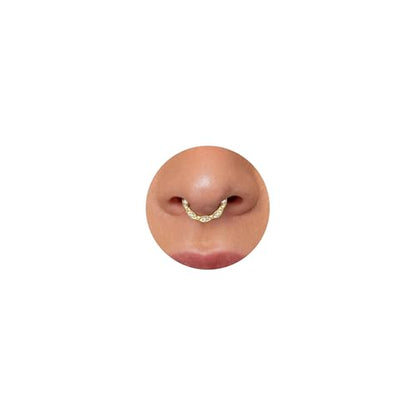 16G Septum Ring Hinged Septum Clicker Nose Ring Septum Piercing Jewelry - color: CZ-gold, size: 8mm