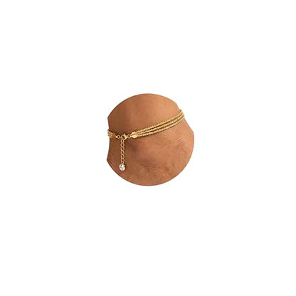 Dainty Gold Shell Pearl Charm Ankle Bracelet for Women Trendy non-Tarnish Adjustable Anklet Summer Beach Fashion Jewelry Gift - color: Gold Layered