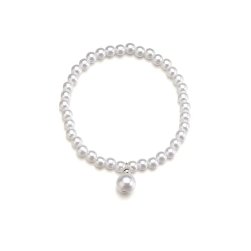 Boho Pearl Anklet Bracelet Handmade Pearl Ankle Bracelet Pearl Charm Foot Jewelry for Women and Girls, 7, silver