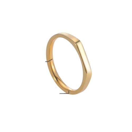Minimalist Signet Rings Women Men Stainless Steel Wide Rectangle Geometric Rings Fashion Wedding Jewelry Gift