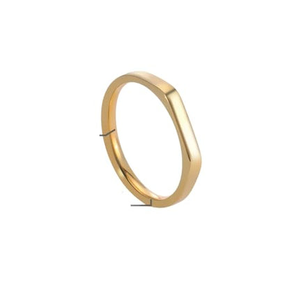 Minimalist Signet Rings Women Men Stainless Steel Wide Rectangle Geometric Rings Fashion Wedding Jewelry Gift
