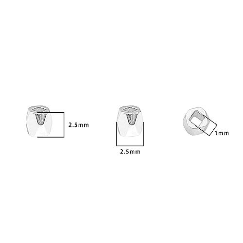 Silver Plated Faceted Spacer Beads 2.5x2.5mm 50pcs for Jewelry Making Findings Non Tarnish - color: Silver, size: 2.5x2.5mm Faceted