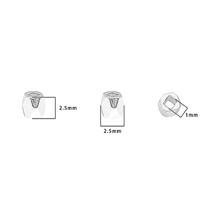 Silver Plated Faceted Spacer Beads 2.5x2.5mm 50pcs for Jewelry Making Findings Non Tarnish - color: Silver, size: 2.5x2.5mm Faceted