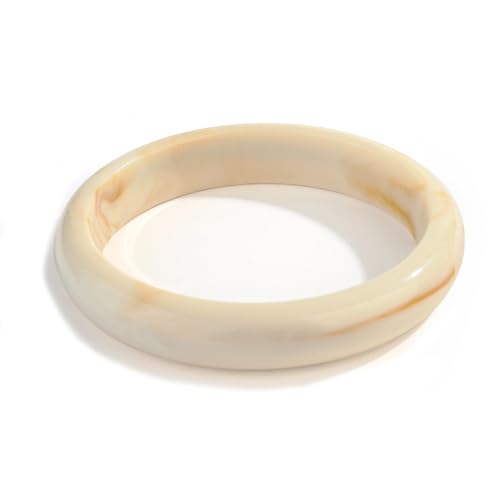 Chunky Acrylic Bangles Bracelets For Women Geometric Acrylic Resin Acetate Mottled Wide Bangle Bracelet Statement Colorful Bangles for Party - color: 01-beige bangle