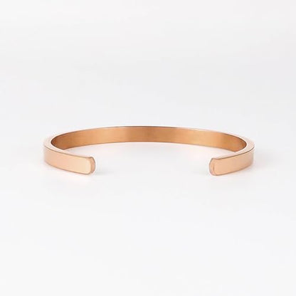 Stainless Steel Open Bangle Bracelet for Women 6mm/8mm Fashion Adjustable Wristband - color: C-Rose Gold, size: 6mm