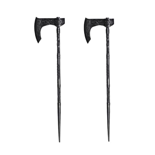 2PCS Retro Viking Axe Hair Sticks – Black Metal Hairpins for Women, Gothic Hair Accessories for Thick Hair, Halloween & Renaissance Festival (ZRTL21) - color: ZRTL21