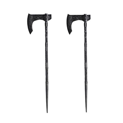 2PCS Retro Viking Axe Hair Sticks – Black Metal Hairpins for Women, Gothic Hair Accessories for Thick Hair, Halloween & Renaissance Festival (ZRTL21) - color: ZRTL21