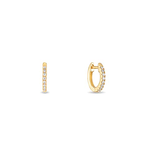 Barzel 18K Gold Plated Cubic Zirconia Huggie Cuff Earrings For Women - color: Slim Gold
