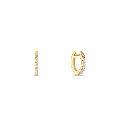 Barzel 18K Gold Plated Cubic Zirconia Huggie Cuff Earrings For Women - color: Slim Gold