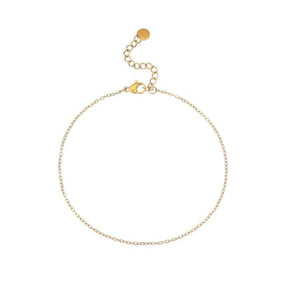 Dainty Ankle Bracelets for Women 18K Gold Plated Waterproof | Satellite Beaded Herringbone Lip Chain Anklets Simple Minimalist Summer Beach Foot Jewelry, Gift Box Included - color: O Chain-Gold