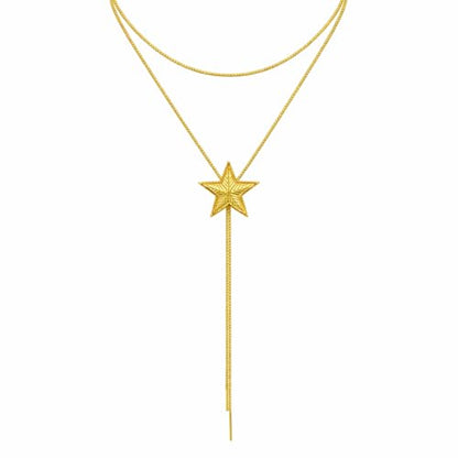 Adjustable Long Lariat Necklace for Women, 18K Gold Plated Y-Necklace