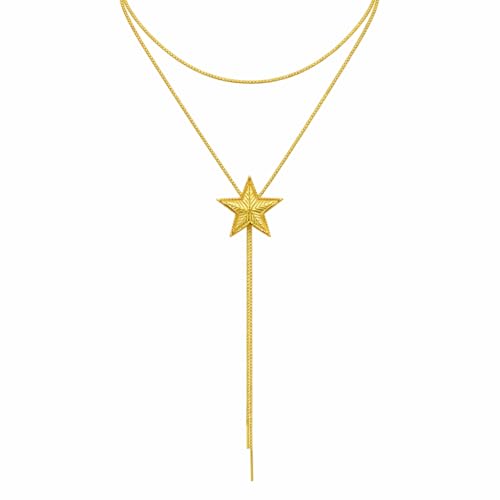 Adjustable Long Lariat Necklace for Women, 18K Gold Plated Y-Necklace