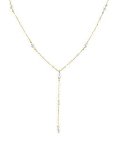 Gold Necklace for Women, Dainty Long Necklace 14k Gold Plated Lariat Long Necklaces for Women Trendy Simple Statement Drop Necklace Fashion Body Chain Prom Jewelry Gold Accessories - color: 4-Silver