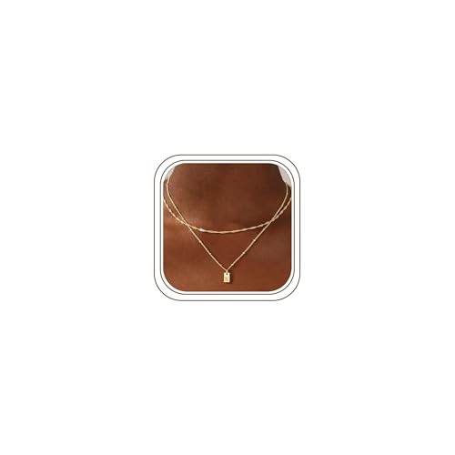 M MOOHAM Layered Initial Necklaces for Women - 14K-Gold-Plated A-Z Necklace | 14K-Gold-Plated Initial Necklace, Dainty Initial Necklaces Jewelry, Letter Necklace for Women Teen Girls, Birthday Gifts - color: K