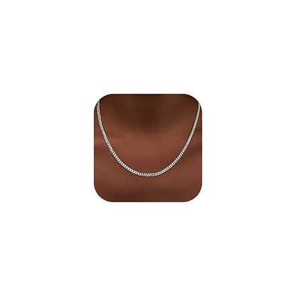 WomenGifts Cuban Link Chain Necklace for Women, Waterproof 14k Gold Silver Plated Chain Choker, Non Tarnish Stainless Steel Jewelry, 3.5/5/6/8/11mm,14/16/18 Inch Thin&Chunky&Thick - color: Silver, style: 3.5MM-18"
