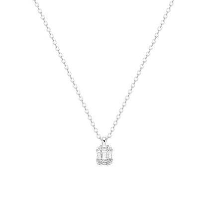 Zeffy Diamond Necklaces for Women, Dainty Gold Necklace 18k Gold Plated Layered Necklaces Simple Gold CZ Diamond Pendant Necklaces for Women Trendy Jewelry Gifts for Girls - color: Silver Solitaire Diamond Necklaces