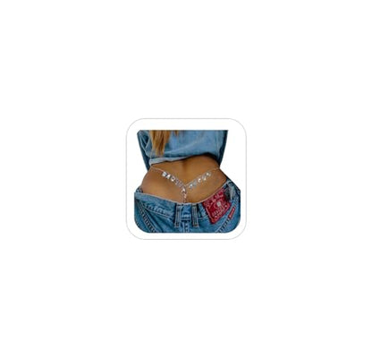 Women Sexy Rhinestone Waist Body Chain Crytal Sexy Letter Pendant Belly Waist Chain T-string Thong Body Jewelry - color: Sagittarius Letter