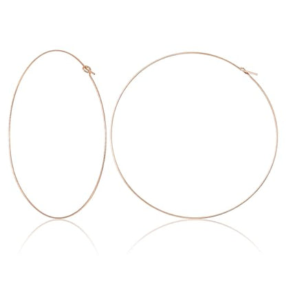 Thin Gold Hoop Earrings for Women, 70mm/2.75in Large Thin Hoop Earrings, Lightweight Big Gold Hoop Earrings for Women Jewelry Gifts - color: Gold