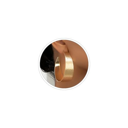 Large Hoop Earrings for Women Lightweight Chunky Earrings | Big Hoop Earrings for Women Chunky Jewelry 70s Outfits for Women - style: Dangle-Gold-02