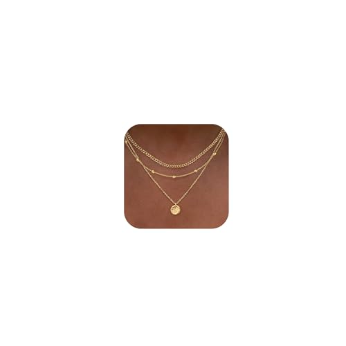 XIXINI Layered Necklaces for Women, Dainty Gold Necklace Stack 14k Gold Plated Layering Pendant Necklace Set Simple Statement Gold Necklaces for Women Trendy Fashion Waterproof Gold Jewelry - color: Gold-Set 3