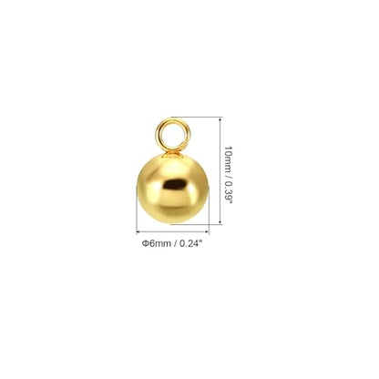 PATIKIL 50pcs Steel Bead Charm, Stainless Steel Ball Bracelet Charm Pendants Metal Round Beads Small Bulk for Jewelry Making - color: Gold Tone, size: 6mm