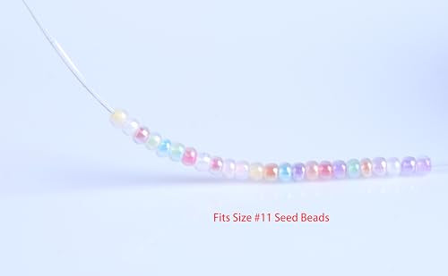0.6mm Seed Beads Stretchy Bracelet String, 38 Yards Elastic Crystal String,Thin Elastic Beading Cord Pony Beads, Kandi Beads and Friendship Bracelet Making - color: Clear