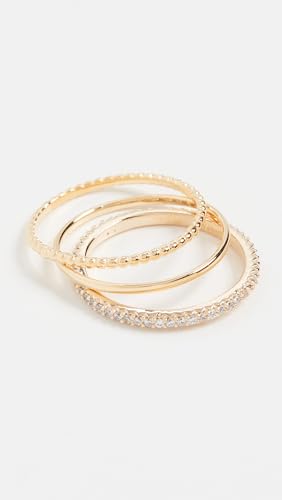 SHASHI Women's Aura Ring Set - color: Yellow Gold