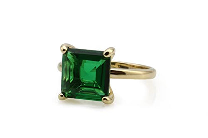 Square Emerald Ring - Handcrafted Statement Ring for Women - Bridal Jewelry, Fashion Jewelry, Customizable Jewelry for Her - with Fancy Box