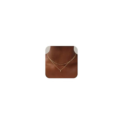 Yoosteel Layered Initial Necklaces for Women Teen Girls Letter A-Z Necklace | 14K Gold/Silver-Plated, Cursive Letter Necklace, Initial Necklace Stack, Birthday Gifts for Women Teen Girls Jewelry - color: Gold, style: J