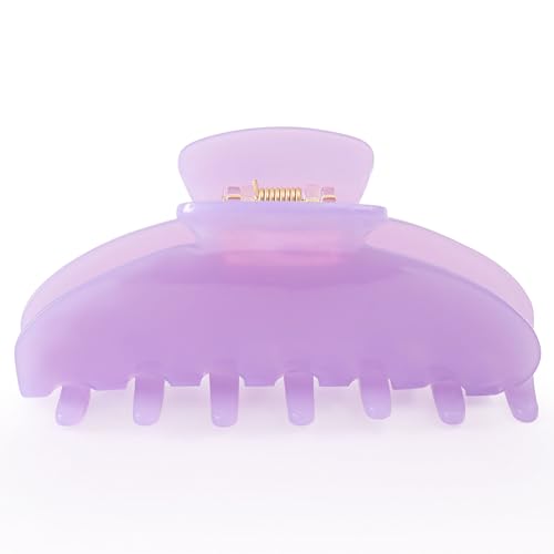 Large Hair Claw Clip Purple Hair Clips Nonslip for Women 4inch | Nonslip Celluloid Butterfly Jaw Clips, Acetate Claw Clips Strong Hold for Women，Jumbo French Hairclip for Thick Hair - color: Purple Claw Clip