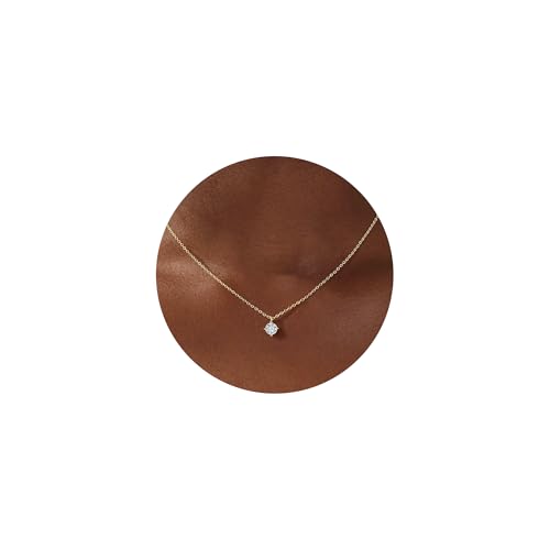 Turandoss Cubic Zirconia Necklace for Women, 14K Gold Plated Necklace | Gold Choker Necklace for Women, Trendy CZ Pearl Necklace, Simple Wedding Prom Jewelry, Bridesmaids Gifts - color: Tiny Round Zircon