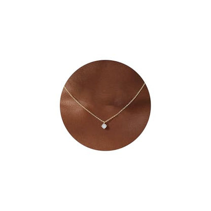Turandoss Cubic Zirconia Necklace for Women, 14K Gold Plated Necklace | Gold Choker Necklace for Women, Trendy CZ Pearl Necklace, Simple Wedding Prom Jewelry, Bridesmaids Gifts - color: Tiny Round Zircon