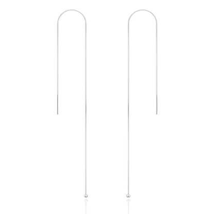 Long Chain Drop Earrings for Women, 925 Sterling Silver, Dainty Dangling Elegant Earrings for Daily Wear, Gift for Her - color: 7.9" Snake Chain Silver
