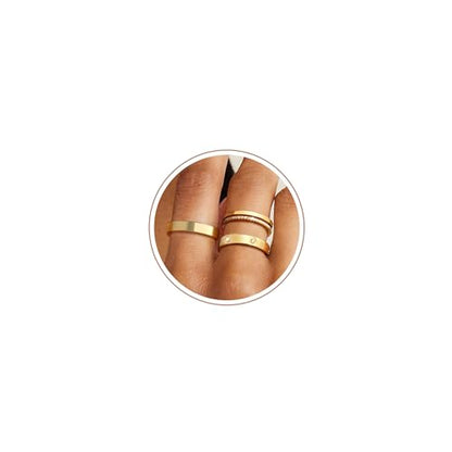Gold Rings for Women Non Tarnish Dainty 14K Gold Plated Stackable Rings for Women Cubic Zirconia Ring Set Wedding Bands Thumb Love Engagement Rings Size 5-11