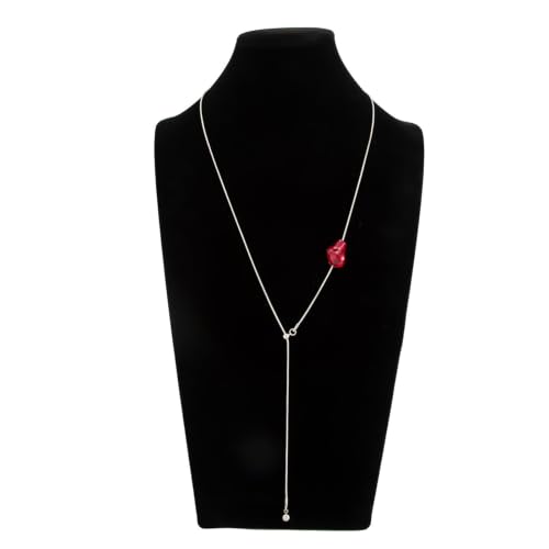 Minimalism Long Chain Y-necklace for Women Fashion Irregular Pendant Adjustable Statement Collarbone Necklace Simple Sweater Chain Holiday Jewelry Gifts - color: Red