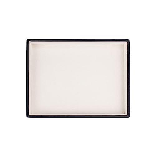 Leather Jewelry Organizer Trays Storage Drawer Display Case | Velvet Liner Stackable for Necklace,Rings and Earring (Black4) - color: Black4