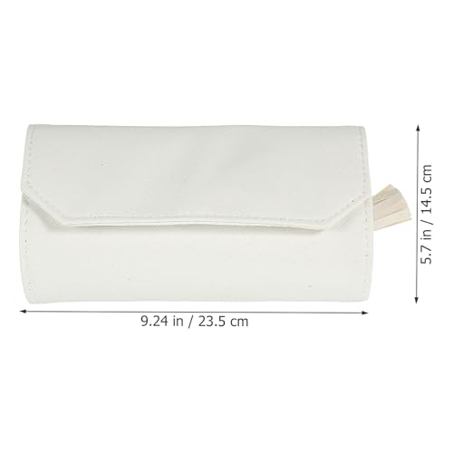 Travel Jewelry Organizer Roll up Bag Foldable Jewelry Storage Case with Easy Storage in White Leather for Travel