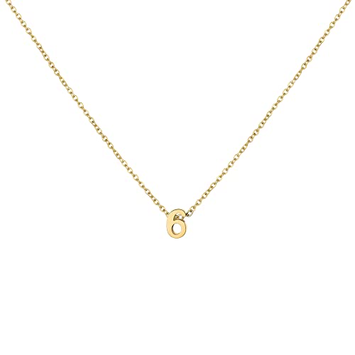 Number Necklace for Women Dainty 18K Gold Plated Pendant Necklace Charm Birth Month Personalized Jewelry Birthday Gift - color: GOLD, style: Number 6