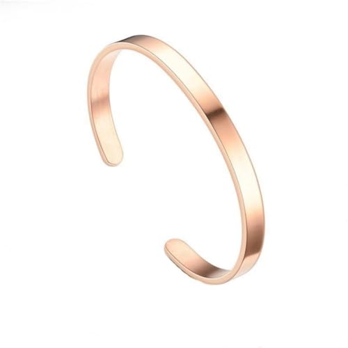 Stainless Steel Mens Cuff Bracelet-Open Metal Cuff Bangle Bracelets for Men,Mens Bracelet Jewelry Gift - color: rose gold